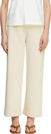 Comma Stoffhose COMMA, Damen, Gr. 34, N-Gr, bone beige, Web, Obermaterial: 92% Polyester, 8% Elasthan, unifarben, weit lang, Hosen Stoffhose, mit Stretchant