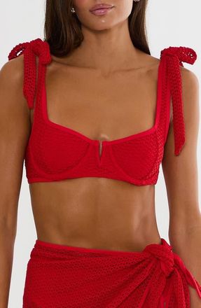 Beach Riot Blair Underwire Crochet Bikini Top in Red Crochet at Nordstrom, Size X-Large