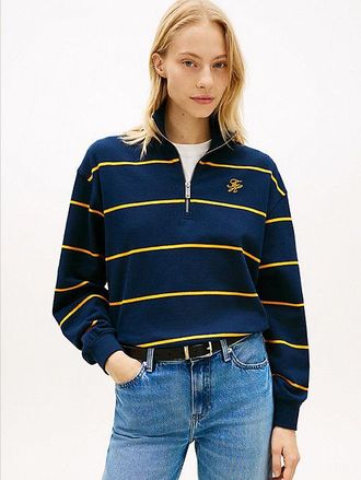 Tommy Hilfiger Logo Embroidery Terry Quarter-Zip Jumper