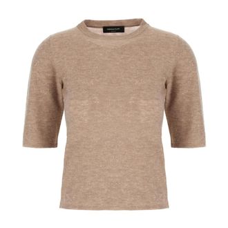 Fabiana Filippi Ronde hals gebreid - Dames - Ronde hals truien - Beige - M - Truien & Vesten