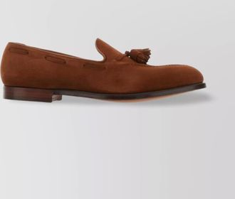 Crockett & Jones suede loafers with tassel detail and almond toe