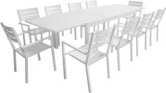 Happy Garden Mesa de jard&iacute;n 180/300cm en aluminio blanco