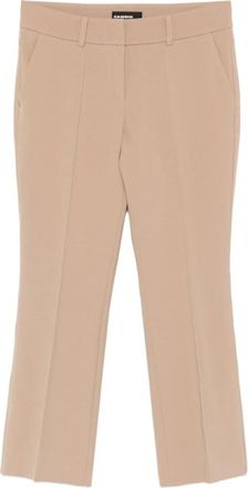 Cambio Zwarte Trompet Wollen Broek met Piping - Dames - Vrijetijds broeken - Beige - XL - Wol - Broeken