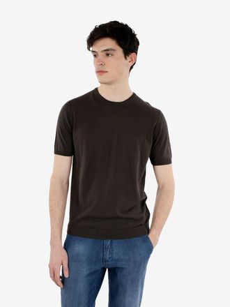 Roberto Collina Maglia girocollo a manica corta moro