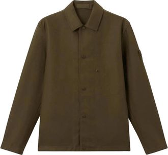 Stone Island Wool Nylon Flannel Ghost Overshirt - Heren - Zomerjassen - Groen - 2XL - Nylon - Jassen