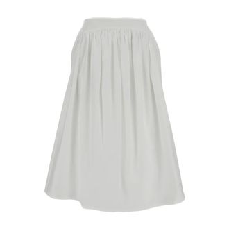 Simone Rocha Midi Skirts, female, White, Size: 2XS Pressed Rosette Basque Skirt