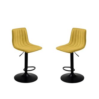 MondoViro Lote de 2 taburetes de tela amarilla cm 45x45 91h