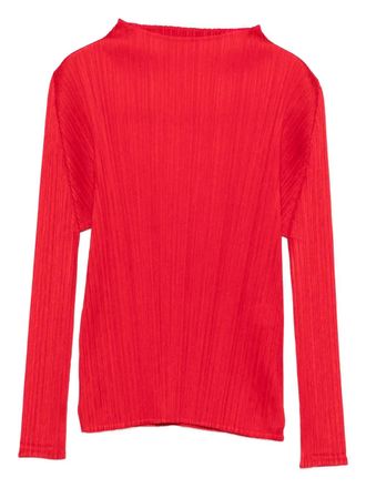 Pleats Please Issey Miyake pleated top - Red