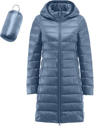 Generic Lightweight Down Jacket Women Packable Ladies Puffer Jacket Long Puffer Coats for Women Puffer Jackets With Hood Longline Waterproof Womens Compressib