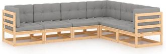 vidaXL Vidaxl - Juego De Muebles De Jard&iacute;n 6 Pzas Y Cojines Madera Maciza Pino
