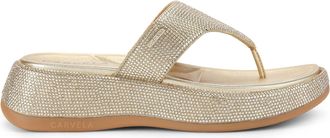 Carvela Womens Dorata Sandal Sandals - Gold Fabric - Size UK 8