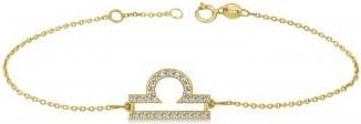 Allurez Libra Zodiac Diamond Bracelet 14k Yellow Gold (0.135ct)