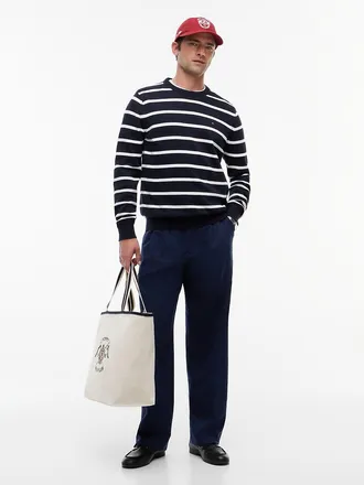 Tommy Hilfiger Mens Relaxed Light Wool-Blend Seersucker Pant - Navy - 32W x 30L