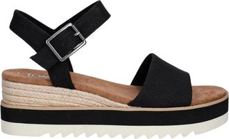 Toms Toms - Diana Wedge Sandaal - Dames - Schoenen - Zwart - Maat: 36 EU