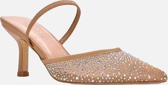 XY London Womens XY London Womens/Ladies Chase Rhinestone Mesh Court Shoes - Cream - Size: 6