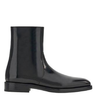 Ferragamo Gerald Leather Ankle Boots, Size 13 EE