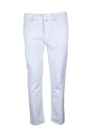 Incotex White Cotton Linen Jeans