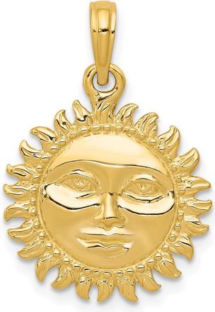 Diamond2Deal 10k Yellow Gold Solid Polished Reversible Sun Pendant