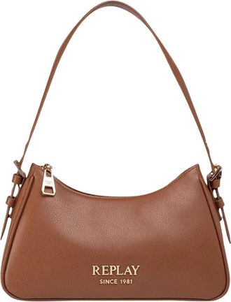 Replay Borsa Media in Sintetico Texturizzato - - Bags - Donna - Marrone - ONE SIZE