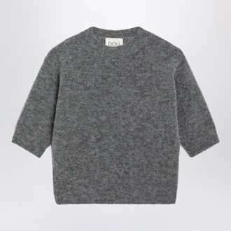 Douuod Grey short-sleeve alpaca blend sweater