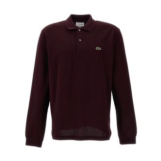 Lacoste Piqu&eacute; poloshirt met lange mouwen - Heren - Tops - Rood - Maat: XL Piqu&eacute;