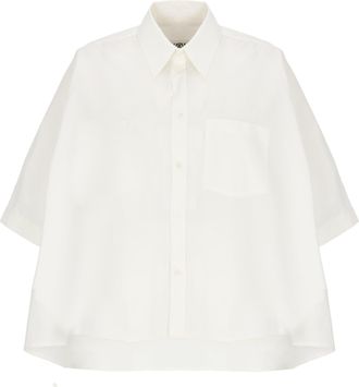 Maison Margiela White Cotton Wide-Sleeve Shirt
