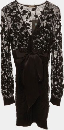 Roberto Cavalli Black Lace Short Dress