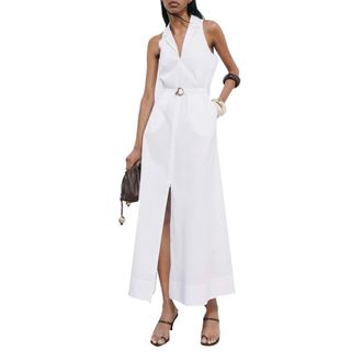 Patrizia Pepe Patrizia Pepe, Shirt Dresses, female, White, Size: 2XS Longuette Shirt Dress