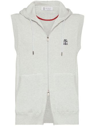 Brunello Cucinelli Gebreide spencer - Grijs