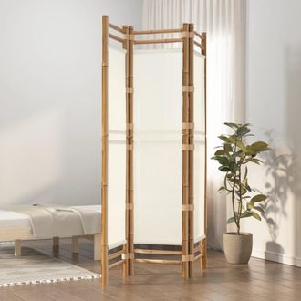 vidaXL Biombo Plegable De 3 Paneles Bamb&uacute; Y Lona 120 Cm Vidaxl