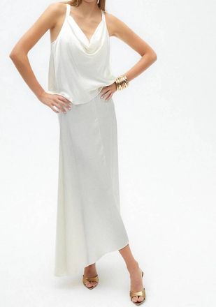 Nocturne Luna Asymmetrical Maxi Skirt In White