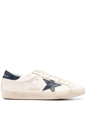 Golden Goose White Lace Up Leather Sneakers