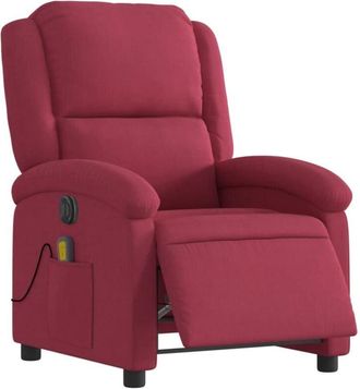vidaXL Vidaxl - Sillón reclinable de masaje eléctrico terciopelo rojo tinto