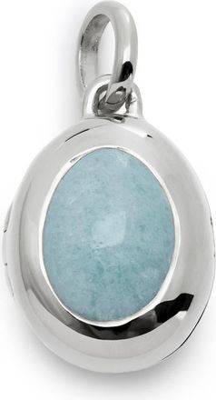 Monica Vinader Birthstone Locket Pendant in Sterling Silver /Aquamarine at Nordstrom
