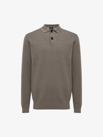 Genti Longsleeve Button Polo | Taupe