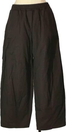 Baci Womens Padded Cotton Elastic Waist Trouser Pant In Black