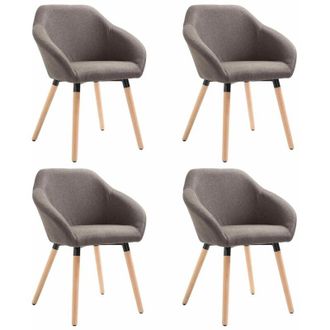 vidaXL Sillas De Comedor 4 Unidades Tela Taupe Vidaxl