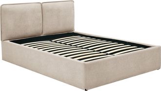 Vente-Unique Cama arc&oacute;n con tapicer&iacute;a desenfundable 140 x 190 cm - Tejido - Beige - Beige - TENESE