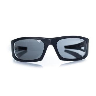 Prada Prada, matte zwarte zonnebril met rood logo