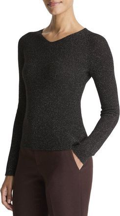 Vince Metallic High V-Neck Alpaca & Wool-Blend Sweater