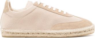 Eleventy lace-up canvas espadrilles - men - Calf Leather/Rubber/Fabric/Cotton - 41 - Neutrals