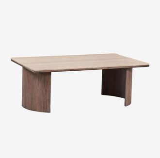 Sklum Mesa De Centro Rectangular 110x70 Cm En Travertino Y Madera De Acacia Casilda Sklum