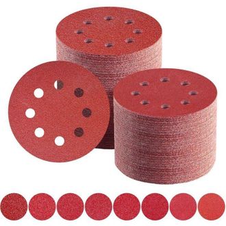 OEM Discos De Lijado De Grano Mixto De 125 Mm (40/60/80/100/120/150/180/240) - 80 Piezas, 8 Agujeros, Para Lijadoras Orbitales Aleatorias -crezuo