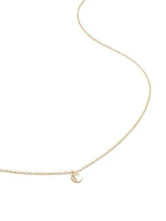 Monica Vinader 14kt geelgouden halsketting met letter C