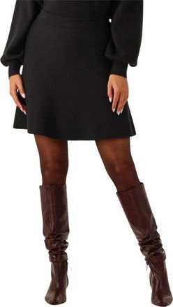 Moss Copenhagen Zwarte Minirok voor Stijlvolle Winter - Dames - Korte rokken - Zwart - M/L - Rokken