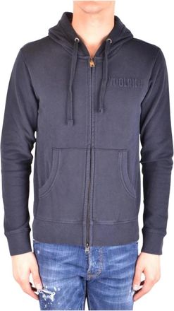 Woolrich Katoenen Hoodie met Rits - Heren - Vesten met rits - Blauw - S - Katoen - Hoodies & sweatvesten