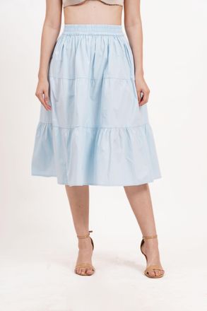 Leota Evelyn Tiered Midi Skirt Wispy Blue