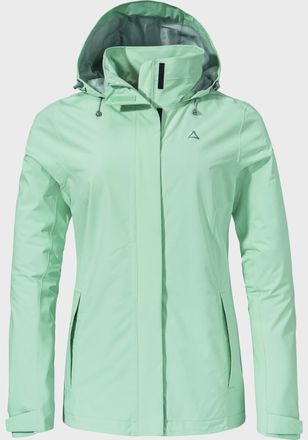 Sch&ouml;ffel Outdoorjacke SCH&Ouml;FFEL Jacket Gmund L, Damen, Gr. 36, gr&uuml;n (6205, gr&uuml;n), Oberstoff: Aussenseite: 100% Polyester; (Membran: Polyurethan); Futter Rumpf o