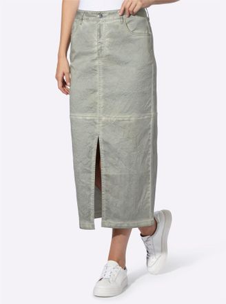 Heine Hosenrock HEINE, Damen, Gr. 34, khaki, 97% Baumwolle, 3% Elasthan, unifarben, lang, R&ouml;cke Hosenrock