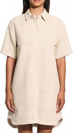 Theory Tweed Shirtdress In Taupe